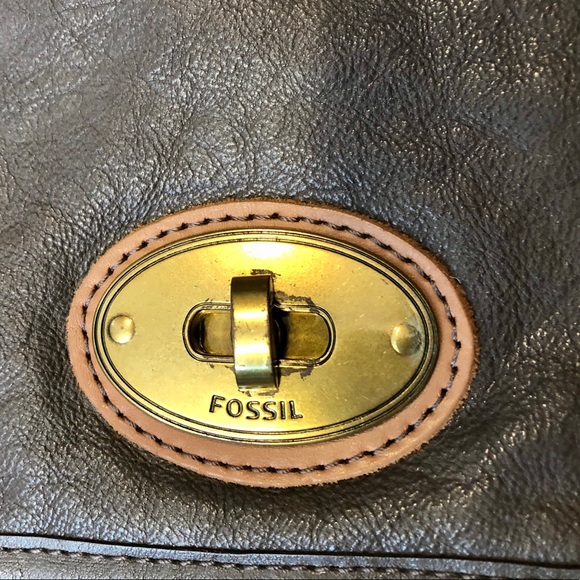 Fossil dark grey leather messenger bag - Picture 8 of 9